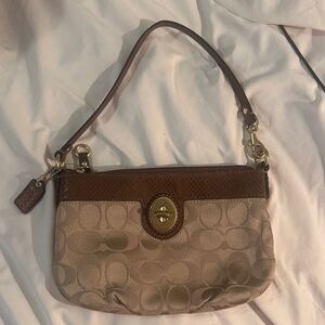 Coach Elegant Brown and Tan small Handbag